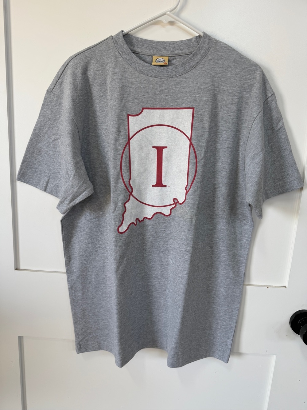 19Nine XL Gray Hoosiers Graphic T-Shirt with Maroon Indiana Design 100% Cotton